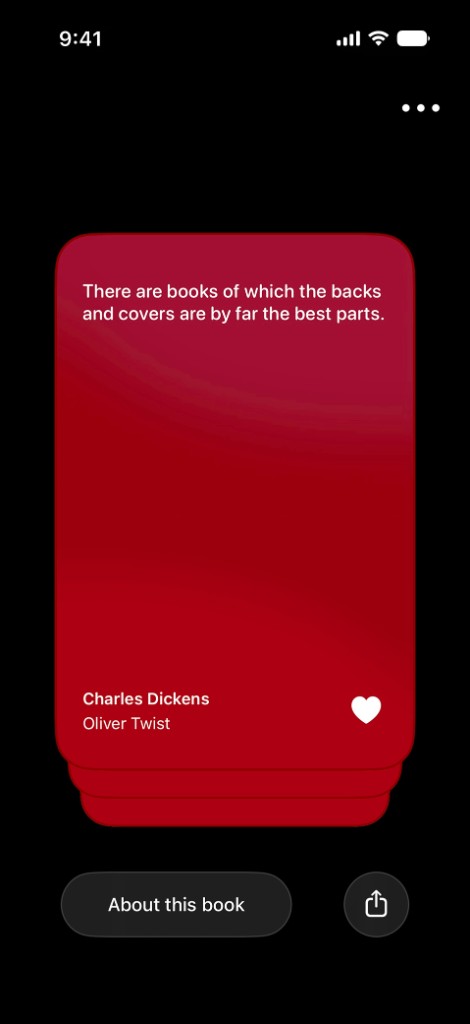 Daily literary quote card in Minerva