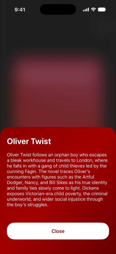Book discovery screen in Minerva