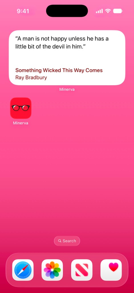 Minerva home screen widget